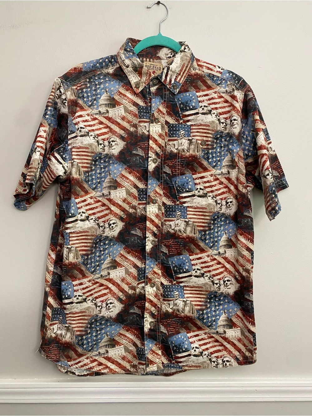 Men’s Red Head Cotton America Shirt - M